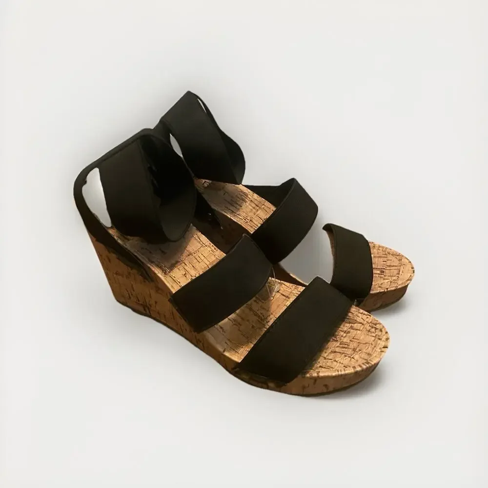 ESpirit Black Strappy Sandal shoes‎ Size 7
